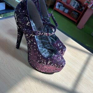 Bordello Glittering Purple Heels